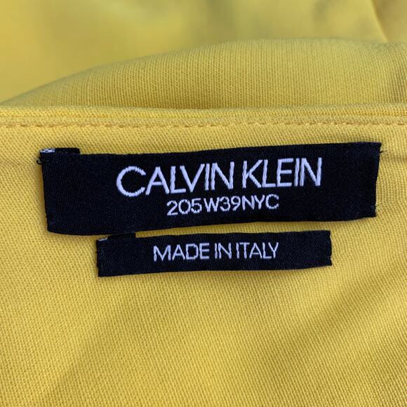 CALVIN KLEIN 205W39NYC Size 2 Yellow Silk Wool Layered Poncho Dress - Picture 7 of 9